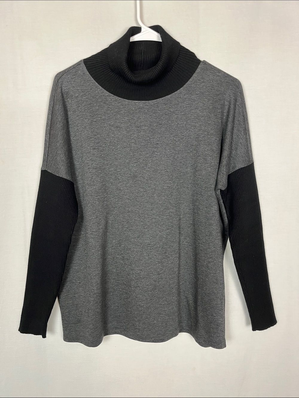 Lafayette 148 Black and Gray Cotton Blouse